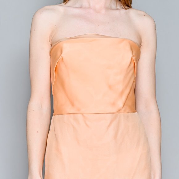 RICHARD TYLER COUTURE Vintage Runway Peach Organza Strapless Mini Dress … - Picture 5 of 16